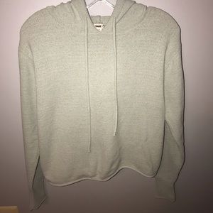 Soft Teal Cropped Hoodie